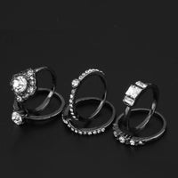 Elegant Wedding Engagement Crystal Black Gun Plated Ring Set for Women - sparklingselections