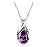 Purple Zircon Teardrop Pendant Necklace