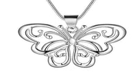 Silver Plated Rolo Butterfly Pendant Necklace - sparklingselections