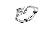 Silver White Zircon Elegant Ring For Women (Adjustable) - sparklingselections