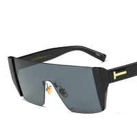 Women Big Square Top Flat UV400  Sun Glasses Fashion Acrylic Metal Frame Gradient Eyewear Sunglasses - sparklingselections