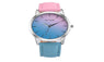 Retro Rainbow Design Leather Band Analog Alloy Quartz Wrist Watch