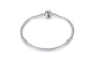 Silver Love Snake Chain Bracelet Charm - sparklingselections