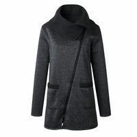 Elegant Warm Long Side Zipper Knitted Outerwear Coat For Women - sparklingselections