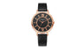 Rose Gold Leather Casual Quartz Wristwatch for Women