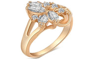 Gold Plated Zircon Crystal Ring (9) - sparklingselections