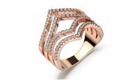 2017 New Rose Gold and Silver Color Cubic Zirconia Brand Finger Rings, 8 - sparklingselections