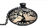 Trendy Black Tree Of Life Necklace Glass Dome Pendant