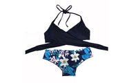 Beautiful Halter Cross Brazilian Bandage Push Up Bikini Set For Women - sparklingselections