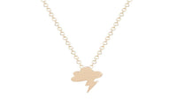 New Trendy Gold Plated Storm Cloud Lightning Pendant Necklace For Women's Wedding Engagement Necklace Jewelry - sparklingselections