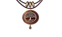 Tree Design Wooden Pendant Long Necklace For Women - sparklingselections