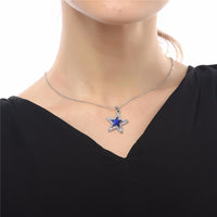 Austrian Crystal Moon Star Sky Pendant Necklace - sparklingselections