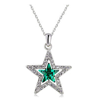 Austrian Crystal Moon Star Sky Pendant Necklace - sparklingselections