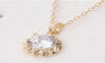 CZ Crystal Rhinestone Gold Color Pendant Necklace