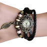 New Retro Butterfly Leaf Fashion leather Bracelet Wrist Watch