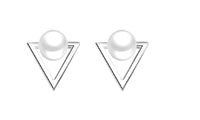Triangle Brincos oorbellen Simulated Pearl Stud Earrings For Women - sparklingselections