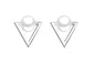 Triangle Brincos oorbellen Simulated Pearl Stud Earrings For Women