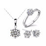 Hot Selling Jewelry Sets Wedding Cubic Zircon Silver Pleated Necklace, Earrings, Ring Jewelry For Women Fashion Accessories