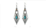 Geometric Carved Blue Stone Big Dangle Earrings for women