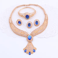 New Fashion Element Gold Color Hollow Flower Bead Jewelry Set - sparklingselections