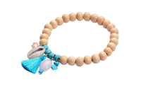 Wood Bead Tassel Shell Bracelet For Women - sparklingselections