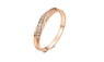 Cubic Zirconia Lovers Rose Gold Color Wedding Ring