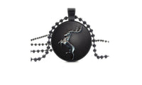 Black Beaded Wolf Pendant Necklace - sparklingselections