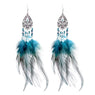 Women Feather Tiny Beads Tassel Earrings Fashion Jewelry