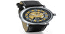 Lancardo Fashion Automatic Mechanical Black Leather Watch Men