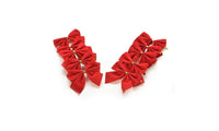 2Pcs Christmas Tree Bow Decoration Baubles Red Bowknot - sparklingselections