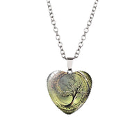 Divergent Heart Tree Pendant Necklace For Women