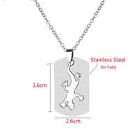 New Stainless Steel Removable Gecko Metal Chain Pendant Necklace - sparklingselections