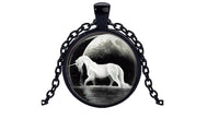 Horse Black Pendant Necklace for Women - sparklingselections