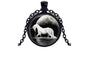 Horse Black Pendant Necklace for Women