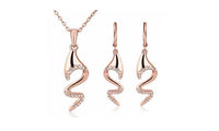 Rose Gold Color Rhinestone Jewelry Set For Women