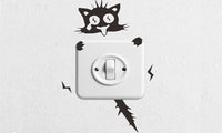 Cute Funny Electric Shock Cat Switch Sticker