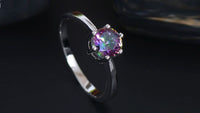 Silver Color Gradient Purple Crystal Cubic Zirconia Ring (6,7,8)