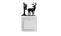 Hunters Hunting Deer Cartoon Light Switch Wall Decal