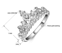 Gold Silver Princess Crown Zircon Rings For Women