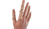 Fashion Paved Rhinestone Double Finger Ring(Adjustable)