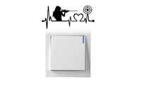 Shooting Hearbeat Vinyl Light Switch/Door Wall Decal