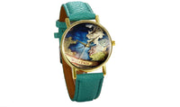 Luxury Ocean And Land PU Leather Quartz Wrist Watch