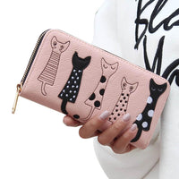 Women's Luxury Creative Cat Designing Leather Wallet Purse - sparklingselections