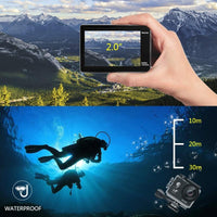 Action Camera Ultra HD 4K / 30fps WiFi 2.0" 170D Underwater Waterproof Helmet Video Recording Cameras Sport Cam - sparklingselections
