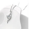 Women Simple Silver Plated Crystal Zircon Elegant Pendant Necklace Jewelry