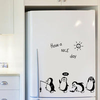 Home Decor Have A Nice Day Cute Penguin Baby  Kitchen Door Stickers - sparklingselections