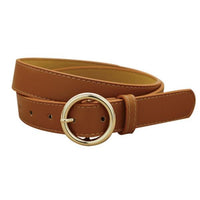 New Casual Female Circle Pin Belt With Gold Buckle For Students - sparklingselections