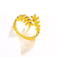New fashion Leaves Pure Gold Color Rings - sparklingselections