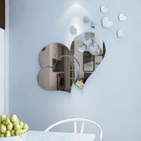 Home Decor 3D Mirror Love Hearts Wall Decal Removal Stickers - sparklingselections