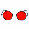 Men's Vintage Retro Designing Steampunk Round Sunglasses Fashion Red UV Ladies Eyewear Goggles